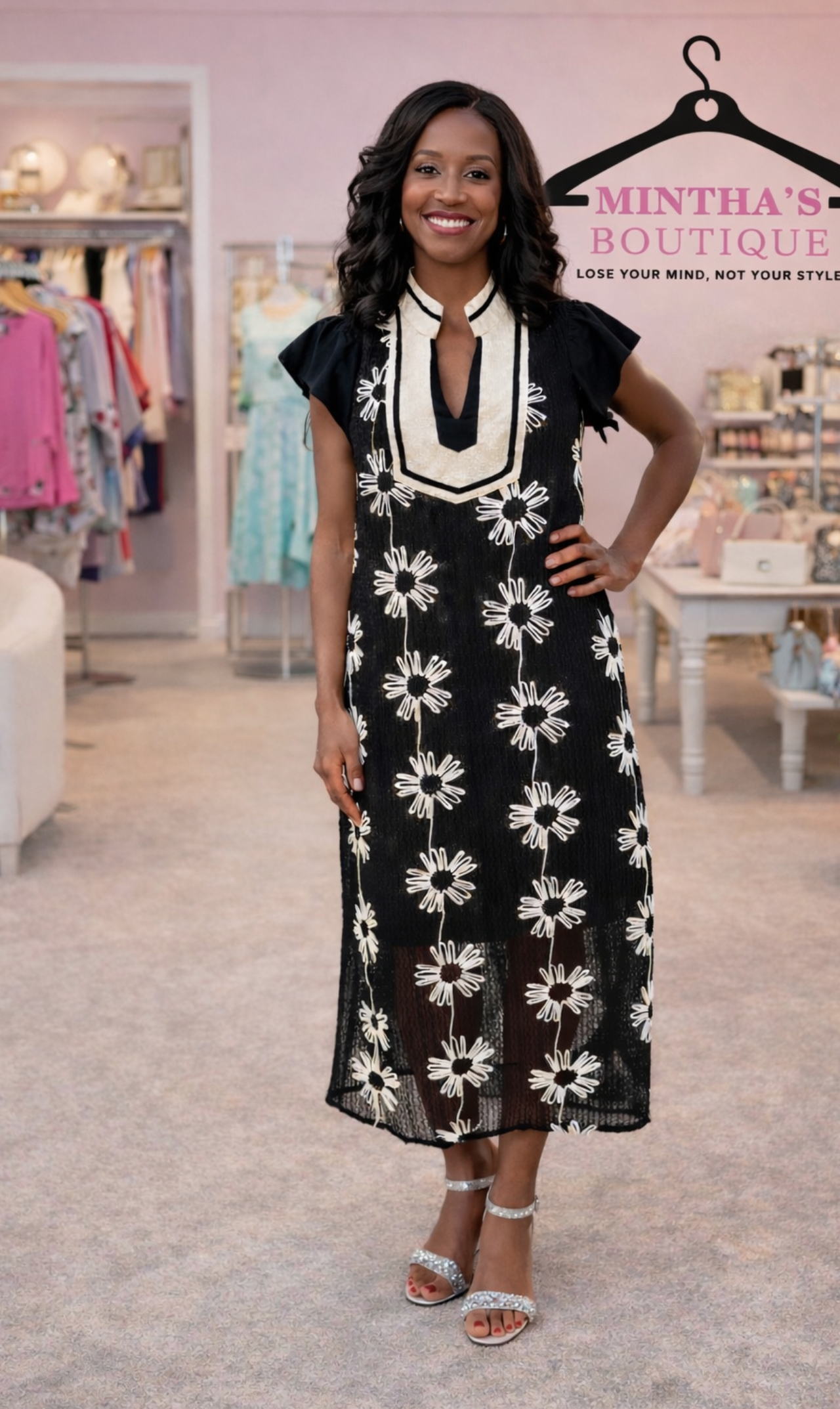 Staying Loyal Black & Creme Dress