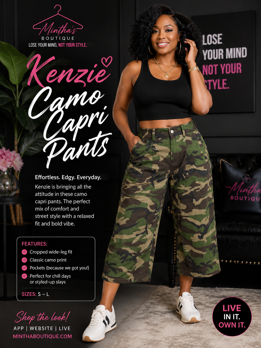 Kenzie Camo Capri Pants