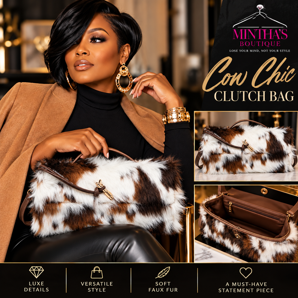 Cow Chic Clutch Bag