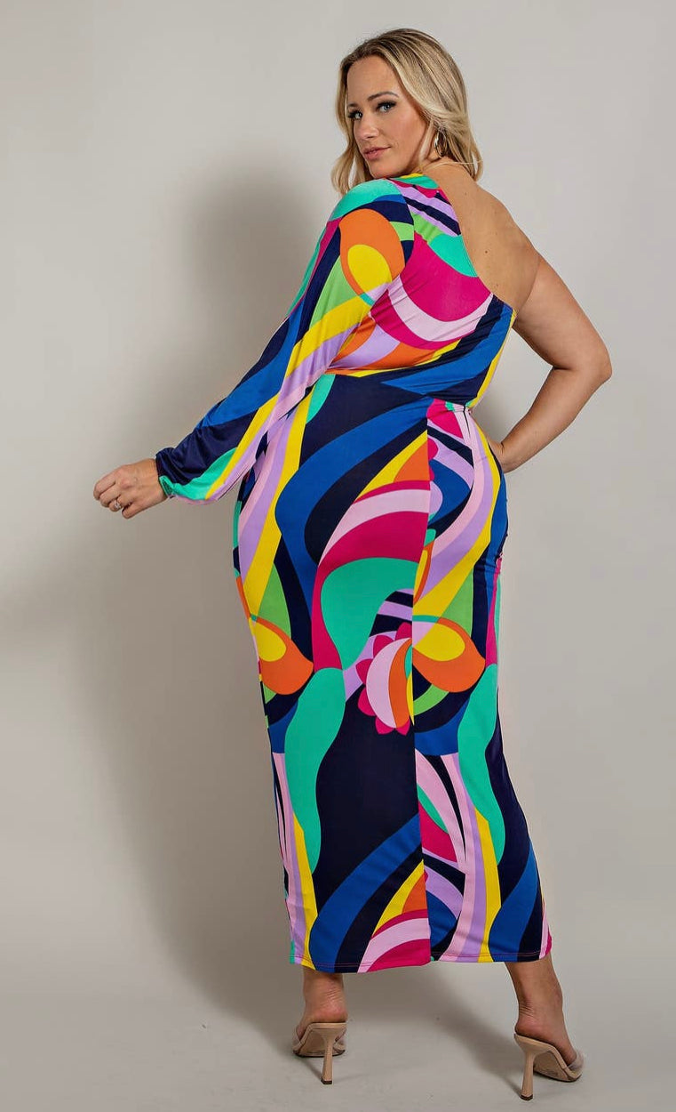 Jensen One Shoulder Dress 3X ONLY