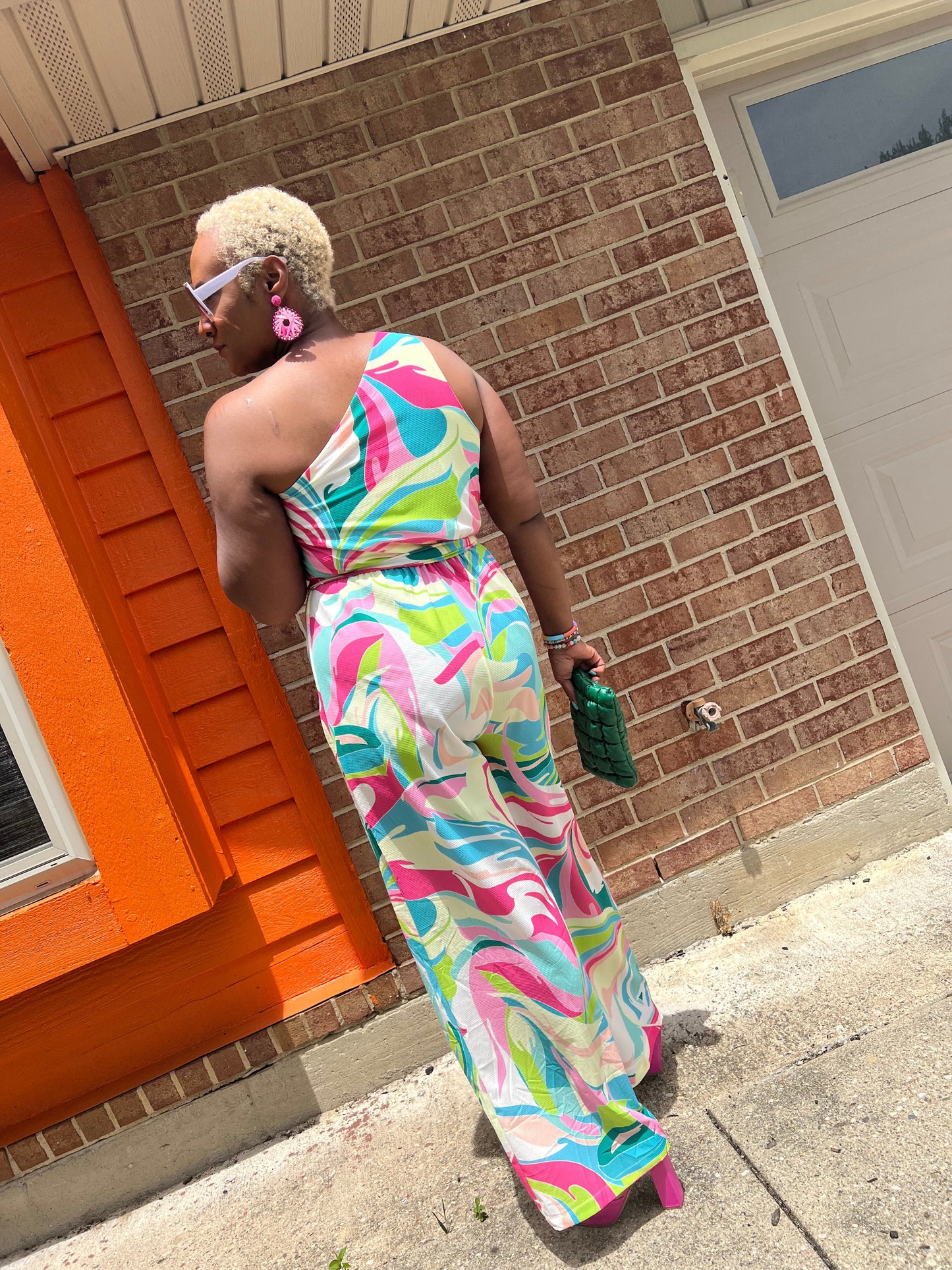 Tropical One Shoulder Jumpsuit