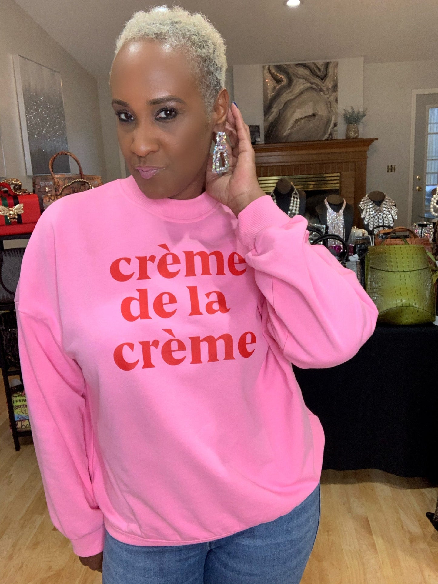 Blue Creme of the Crop Sweatshirt-Small