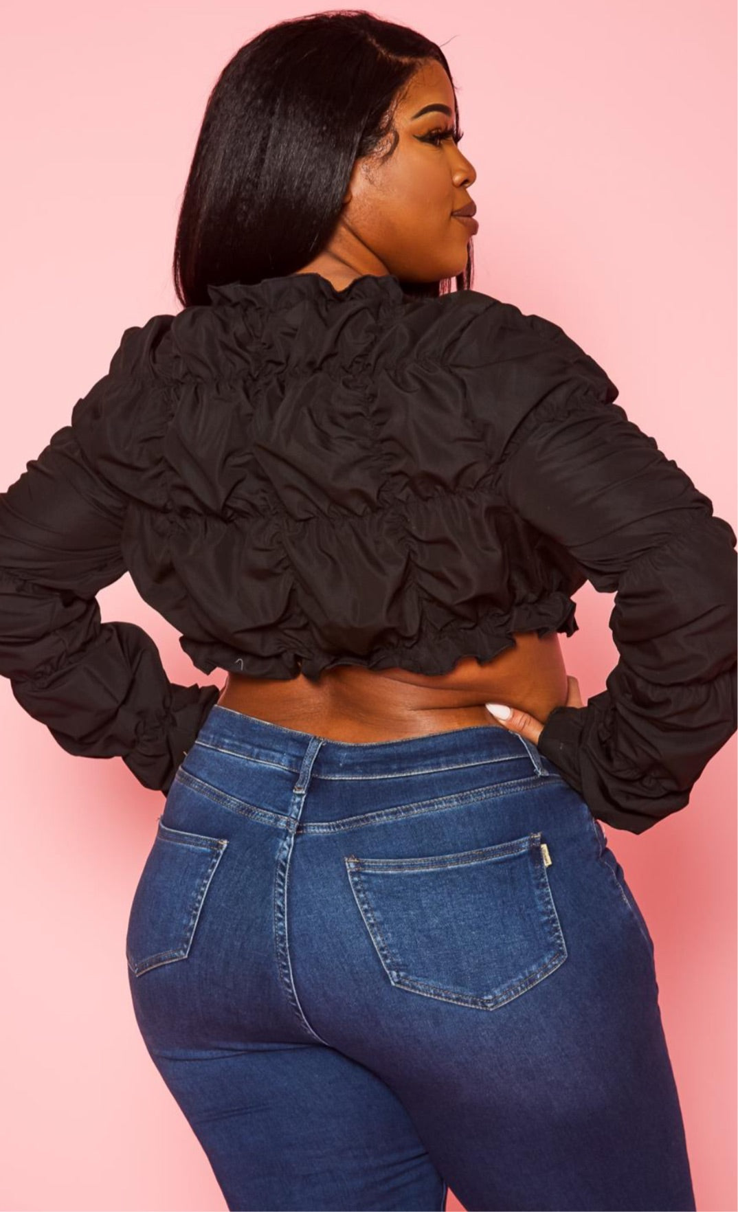 Katie Long Sleeve Crop Top_Orange