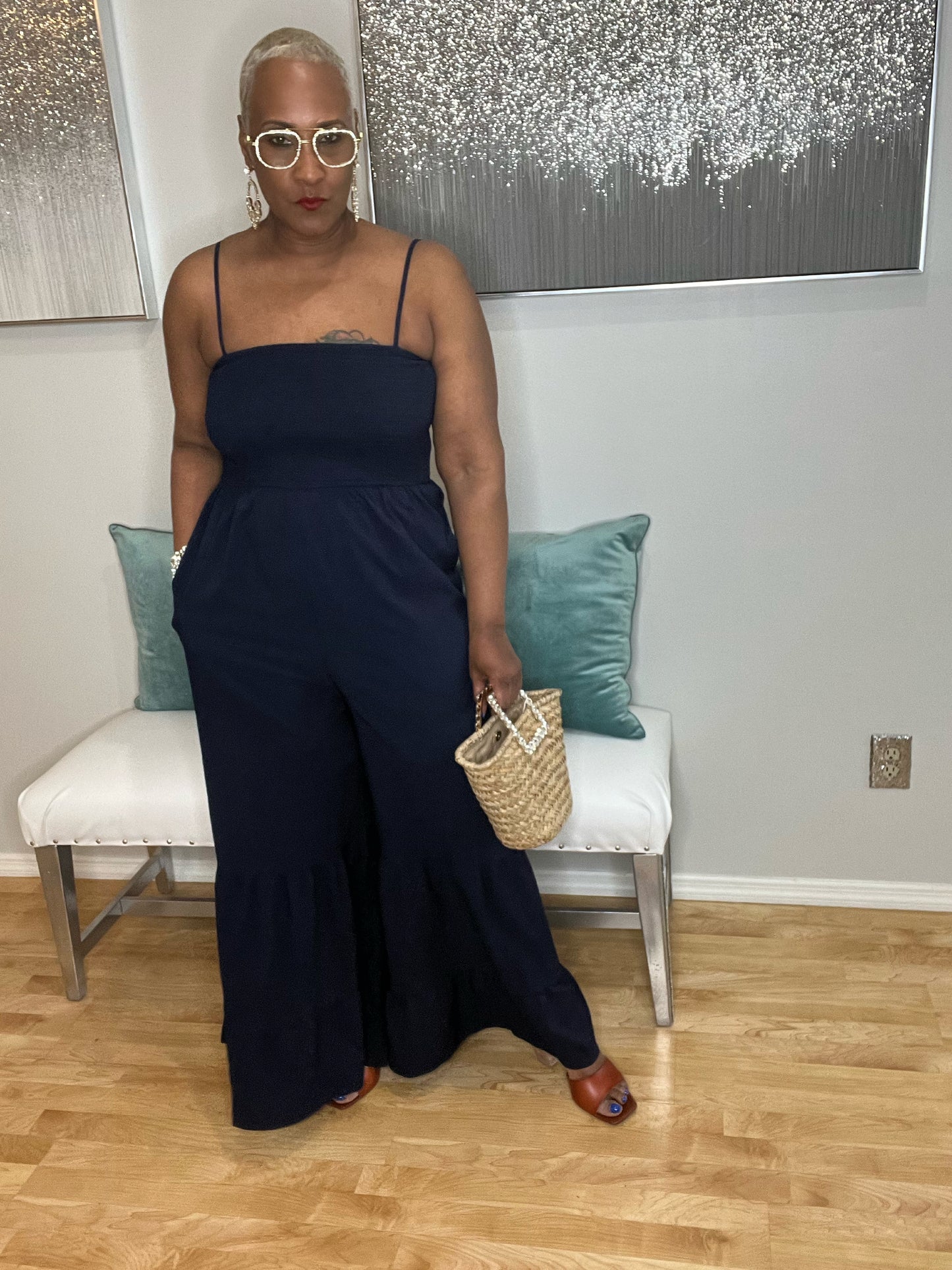 Happiest Hour Jumpsuit in Navy
