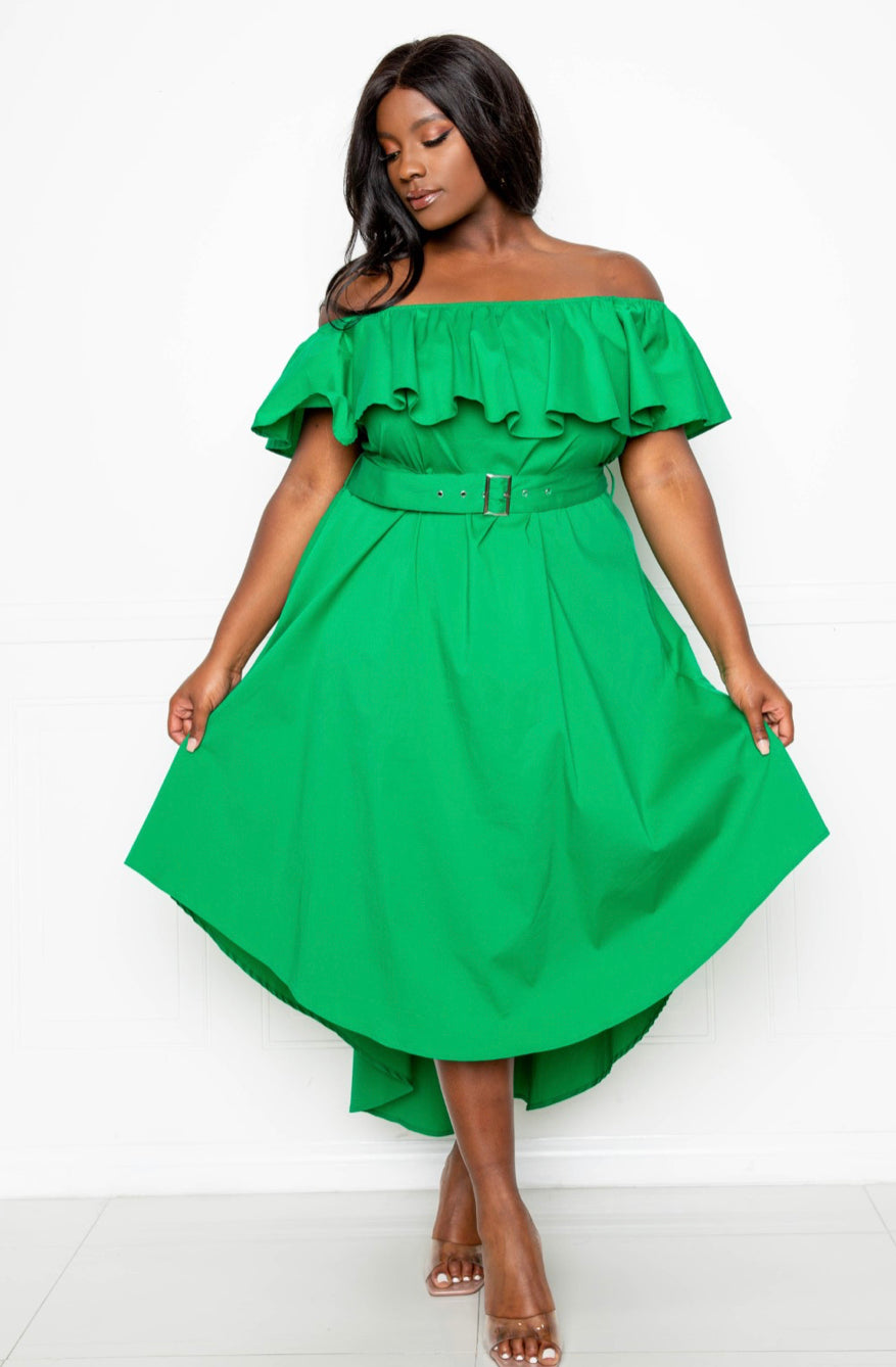 She Ready Off Shoulder Dress