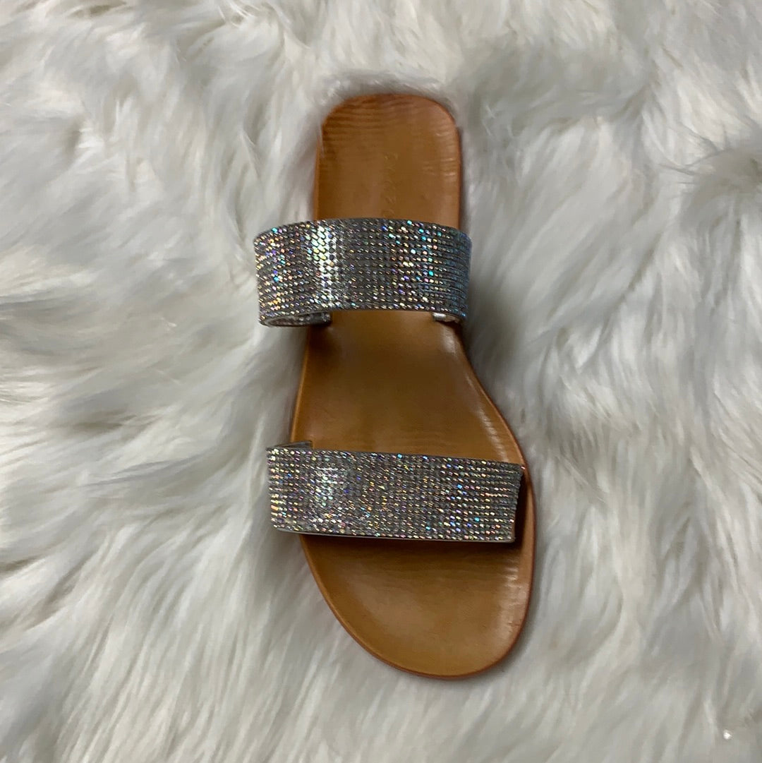Two Strap AB Rhinestone Sandal _8.5
