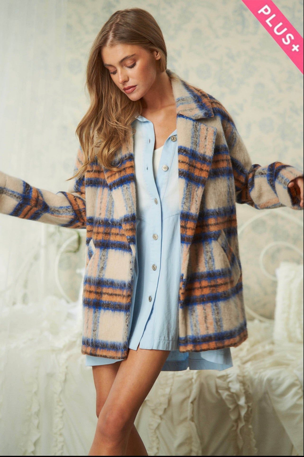Blue Moon Plaid Jacket _ 3X Oversized fit