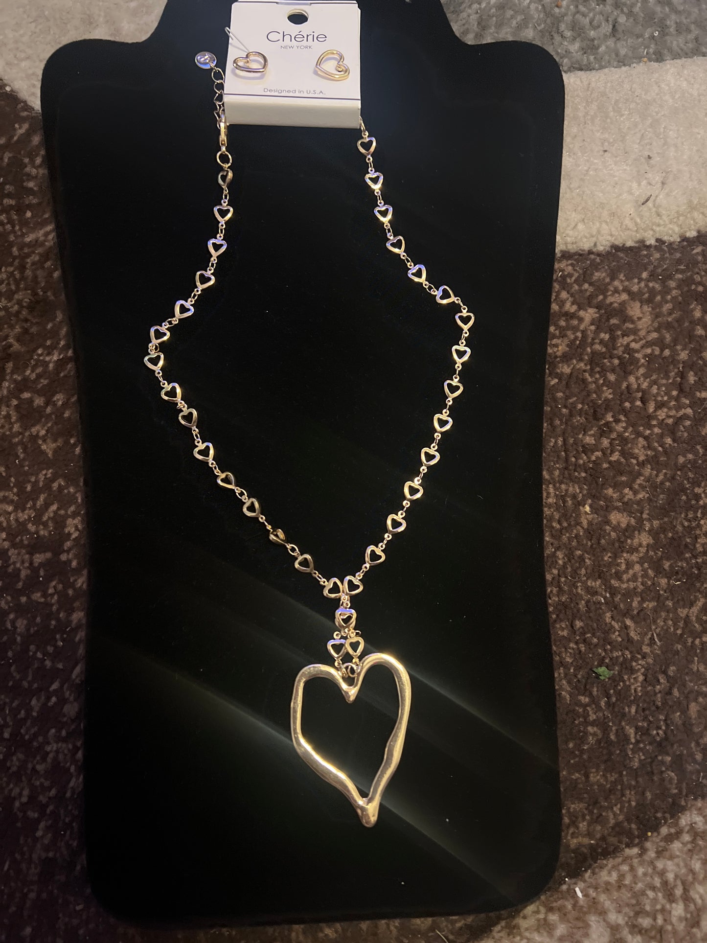 Gold Open Heart Necklace