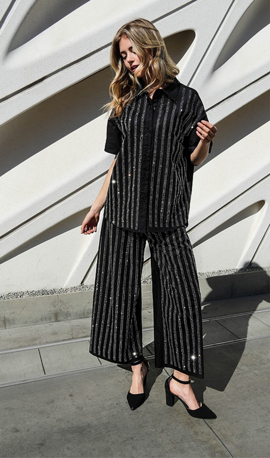 GLITTERING NIGHTS | BLACK CO-ORD SET