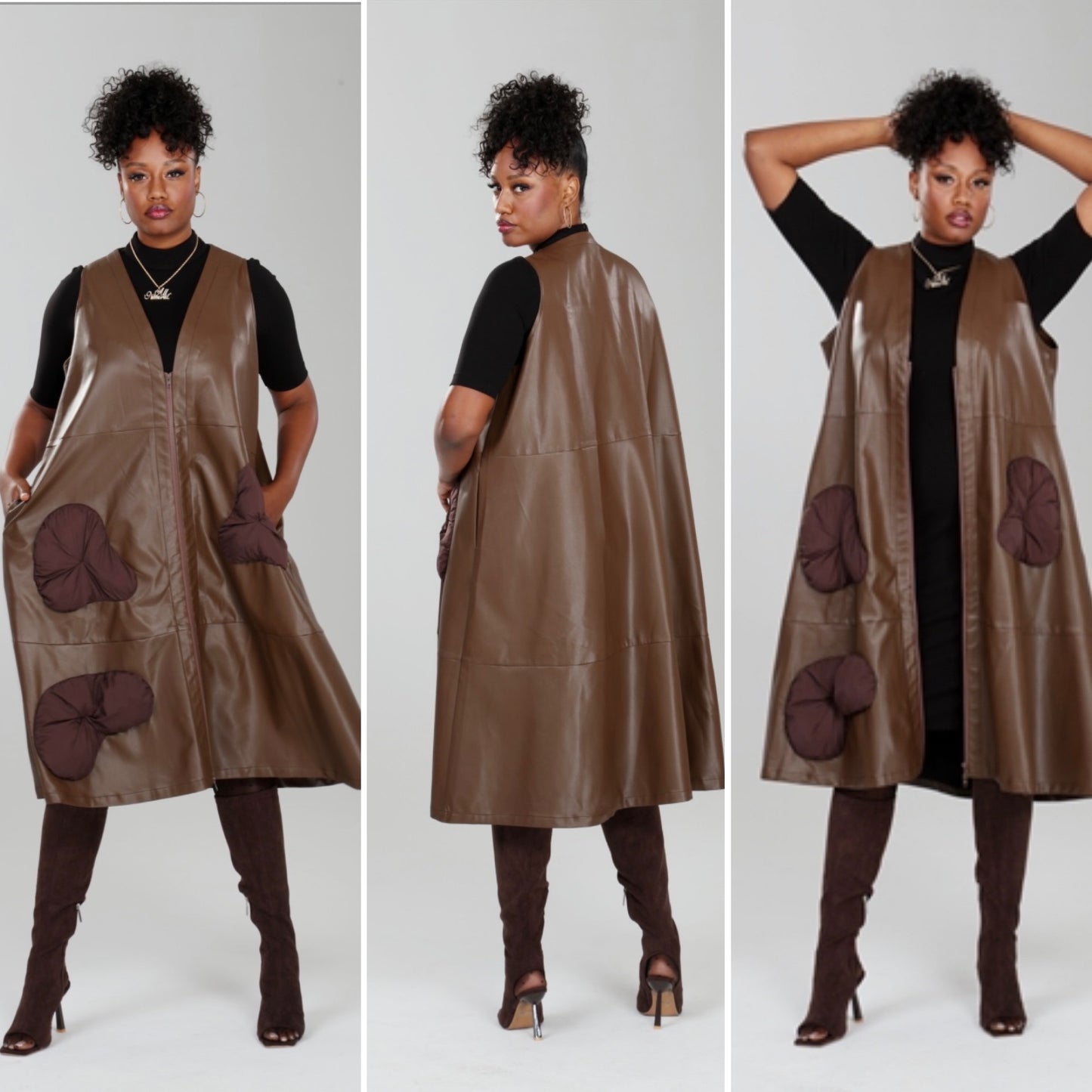 Bonnie Brown Vest Dress