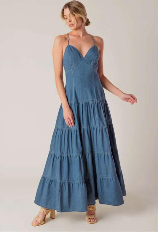 SUNDAY BEST CHAMBRAY MIDI DRESS (Suggest Sizing Up)