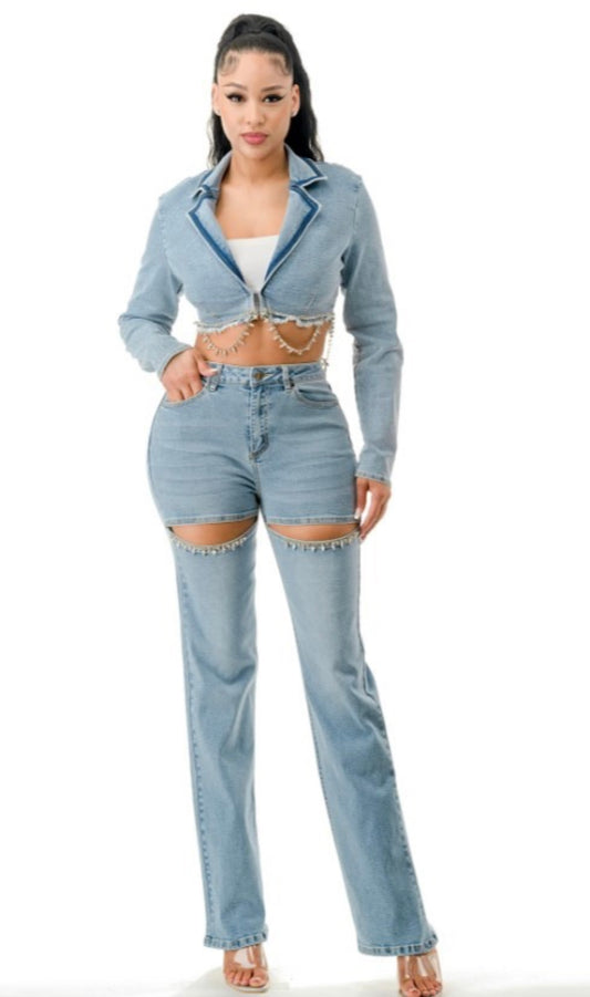 The Diva Ready 2pc Denim Set