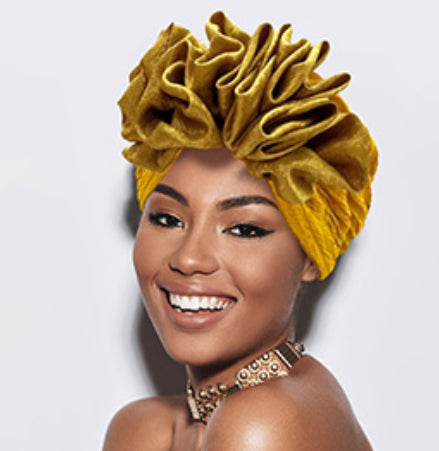 Ruffled Statement Turban Hair Wrap