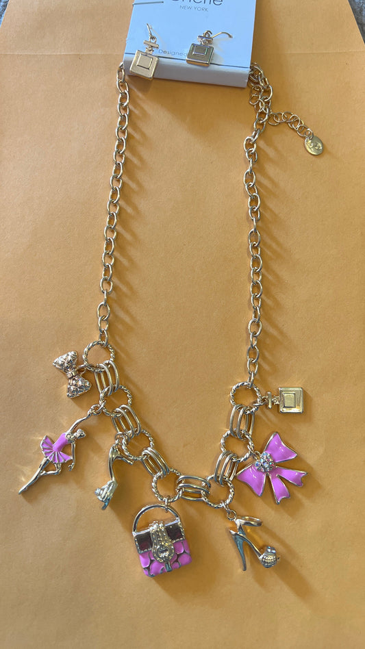 Such a Lady PinkCharm Necklace
