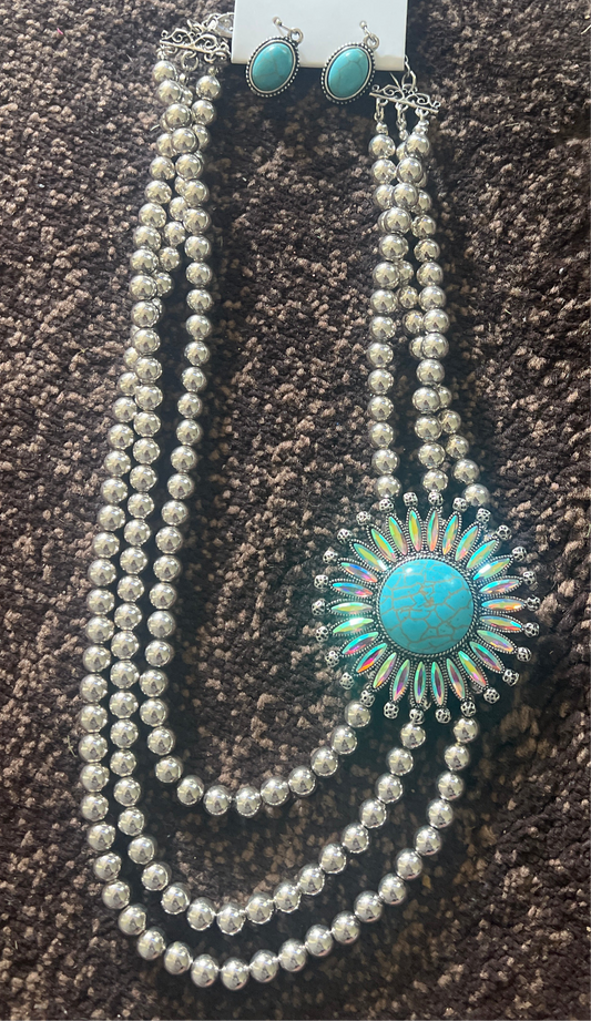 Turquoise Sleeping Beauty Necklace Set