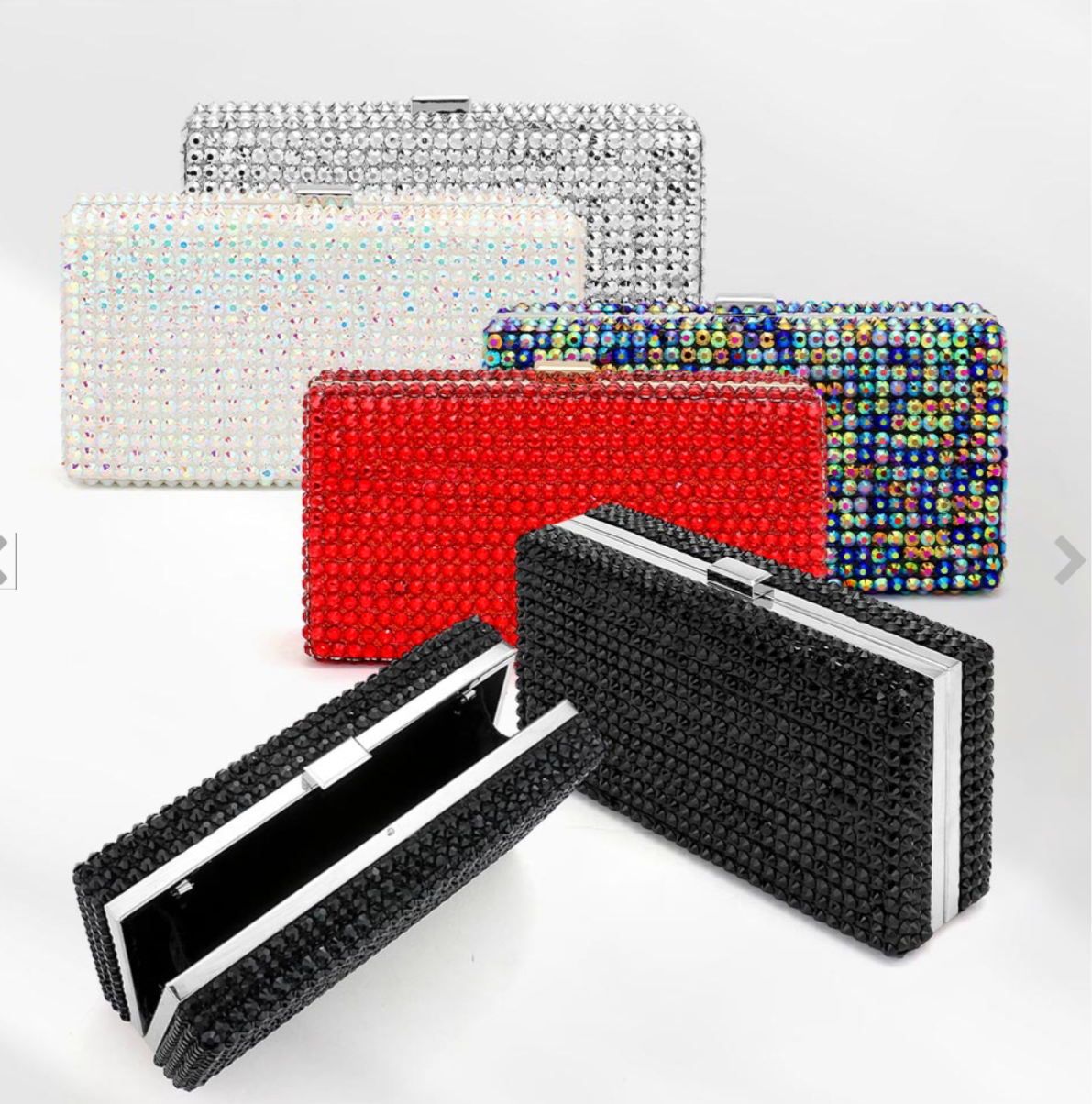 Studded Bling Rectangle Clutch / Crossbody Bag