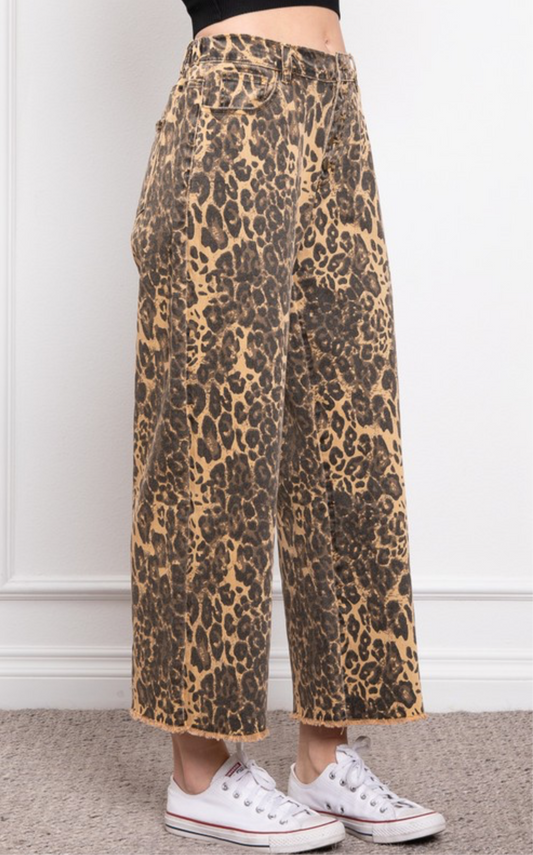 Safari Leopard Crop Pants