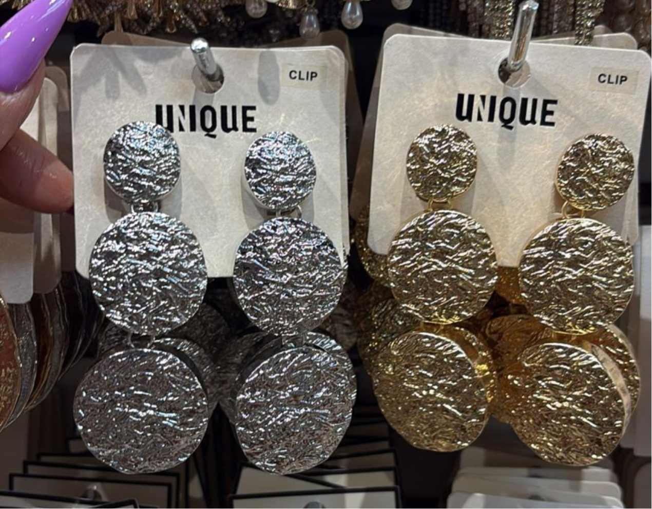 Hammered Textured Clip On Earrings