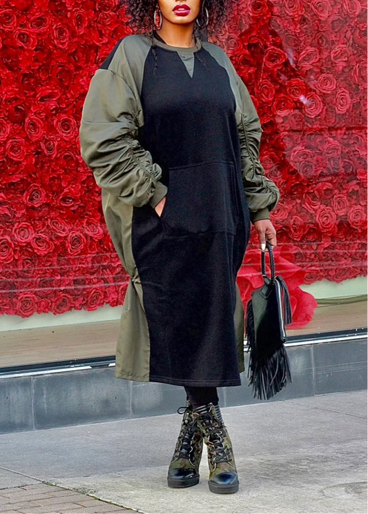 Green with Envy Contrast Dress