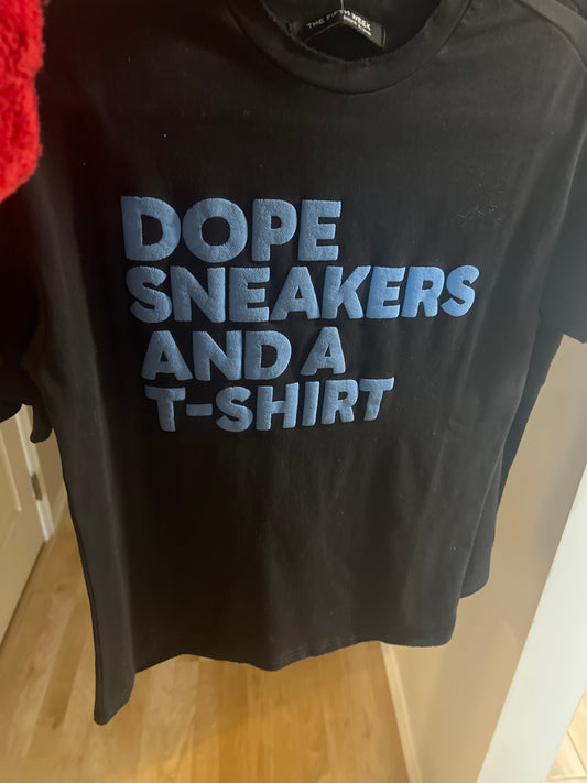 Dope Sneaker and A T-Shirt_Black with Blue letters