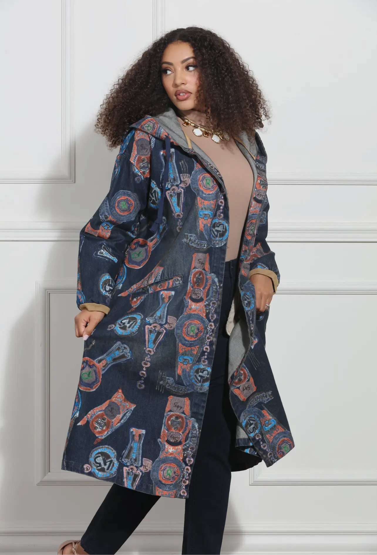 Multi Denim Coat Dress