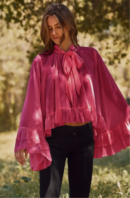 Tiff Ruffle Chiffon Layered Blouse