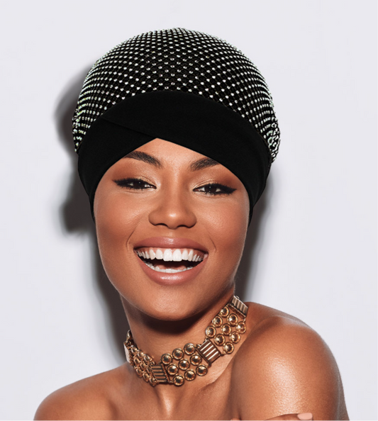 Bling Studded Turban Hat