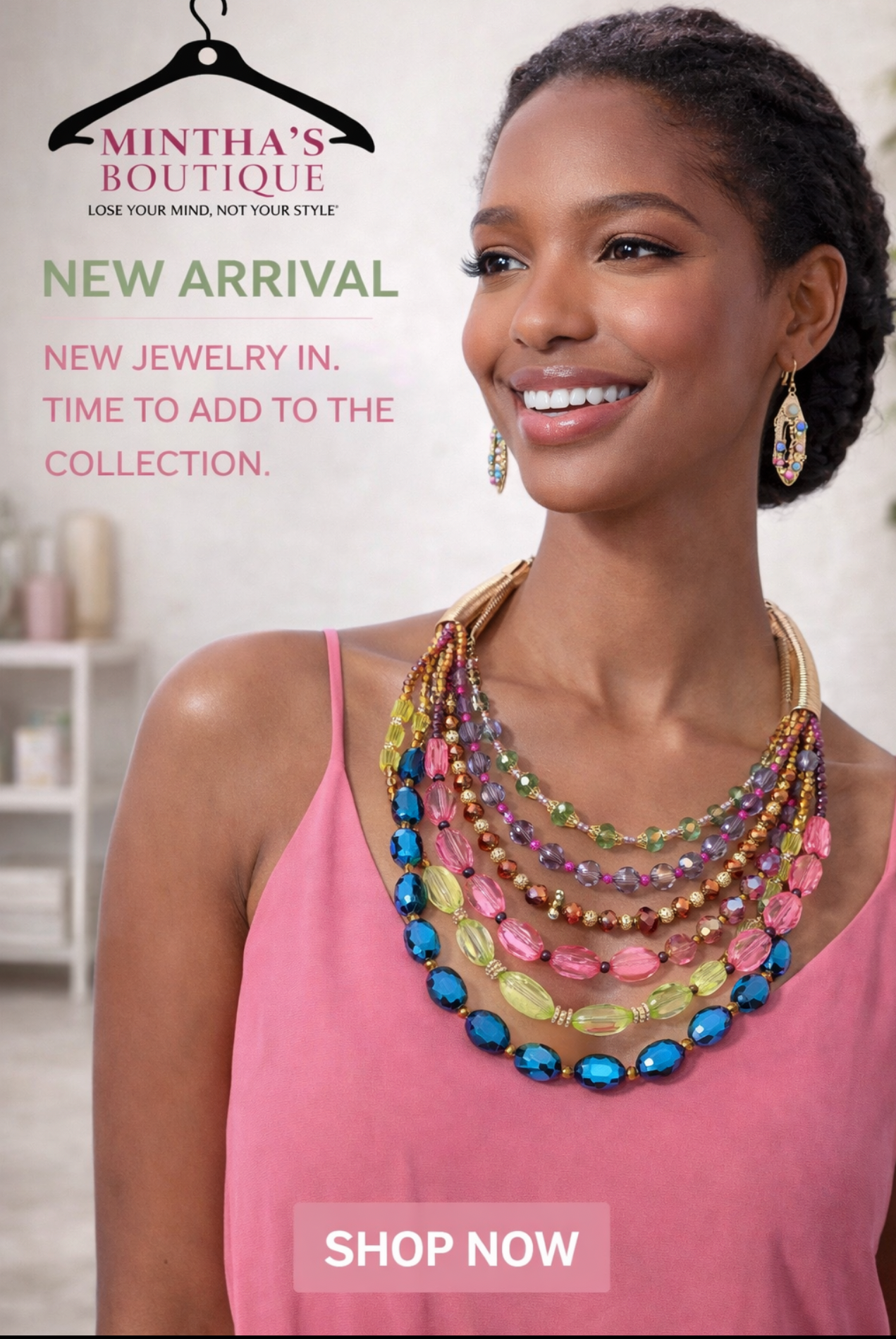 Bold Multistrand Beaded Statement Necklace