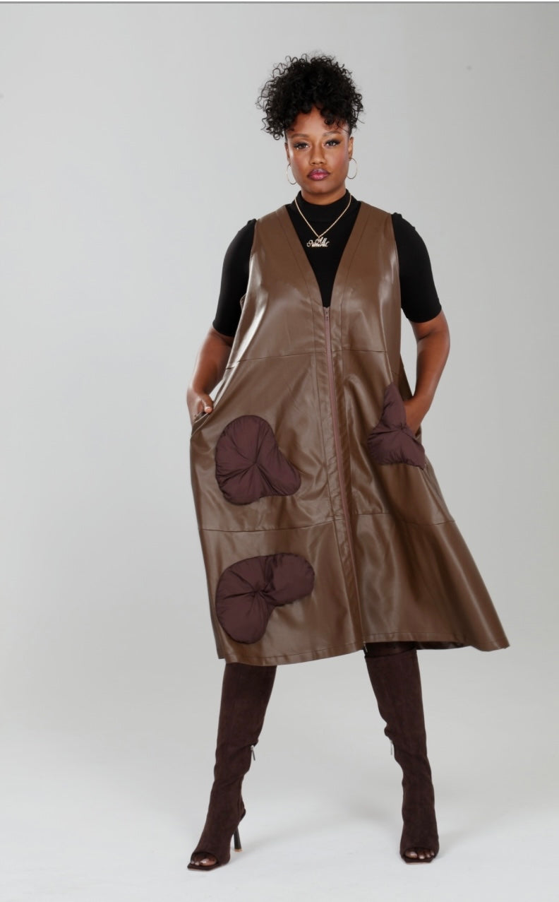 Bonnie Brown Vest Dress