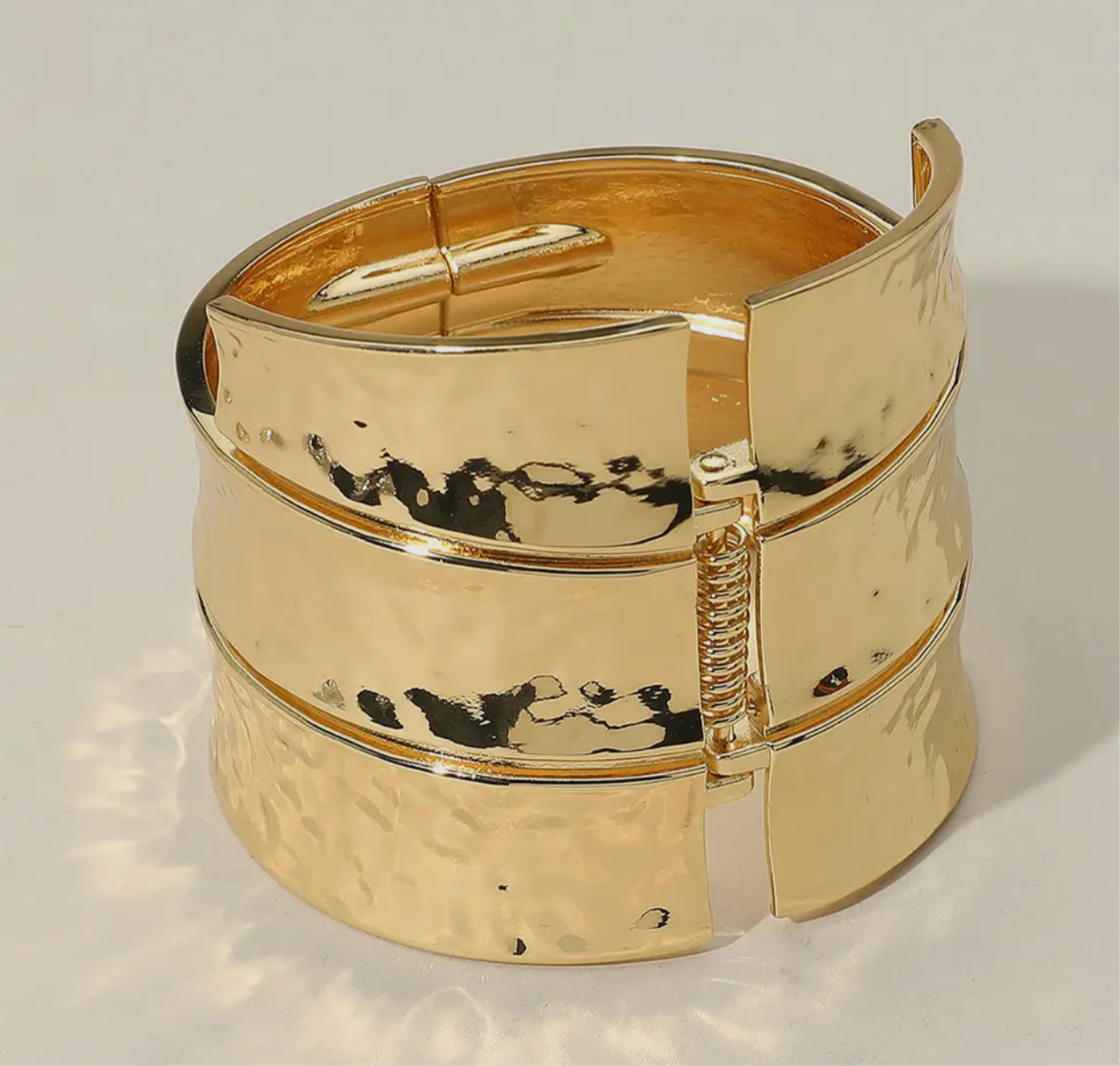Bold Hinged Texture Bracelet