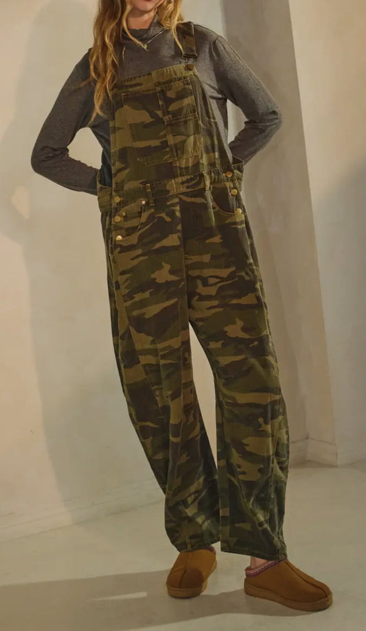 Camo Barrel Pant Overalls