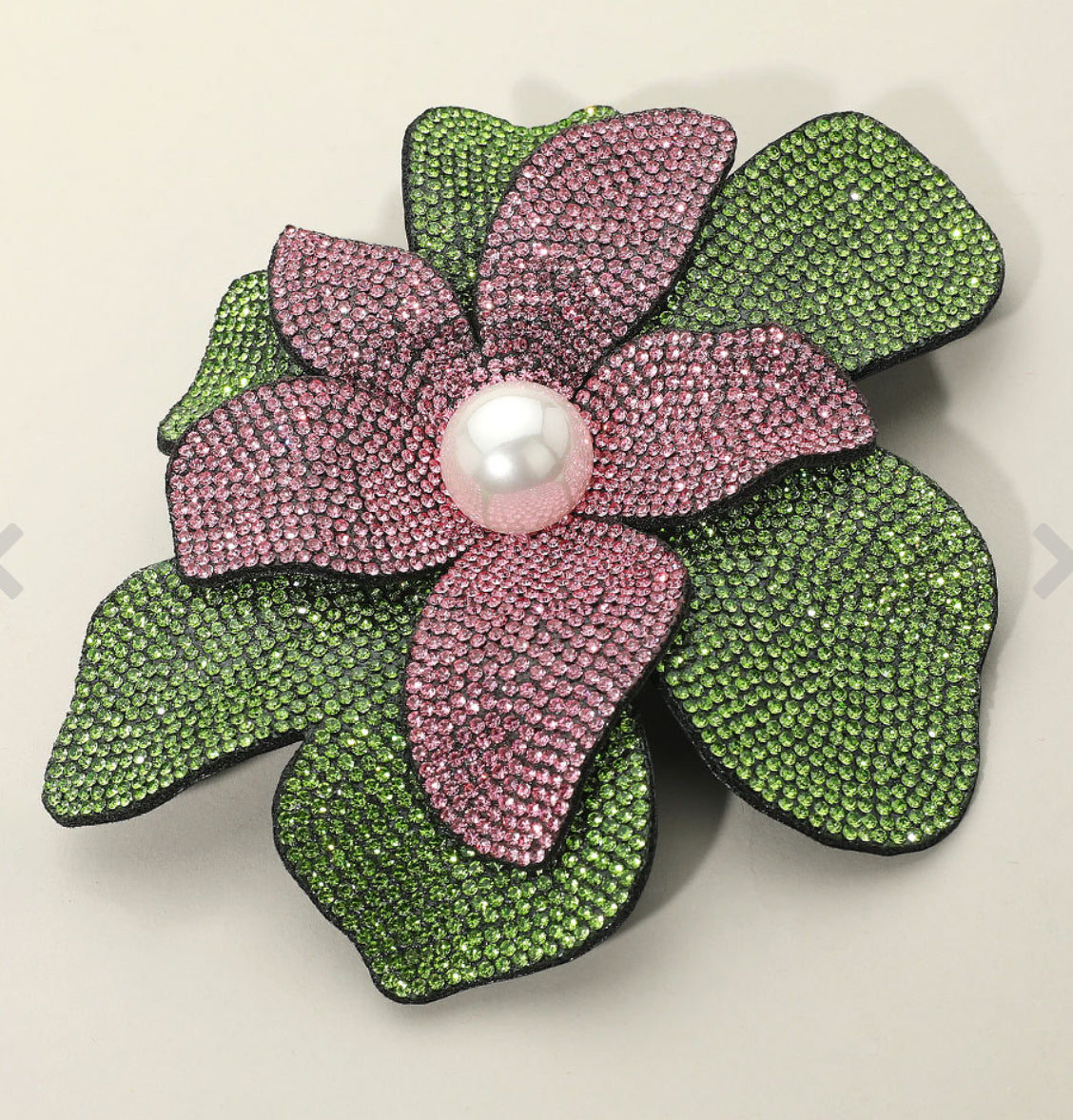 Pearl Accent Bling Studded Flower  Brooch/Hair Pin