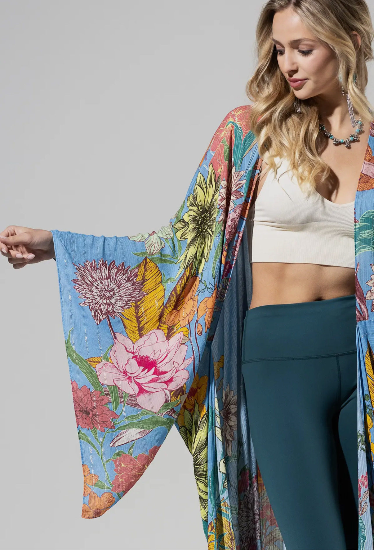 Yoga Blue Multi Kimono