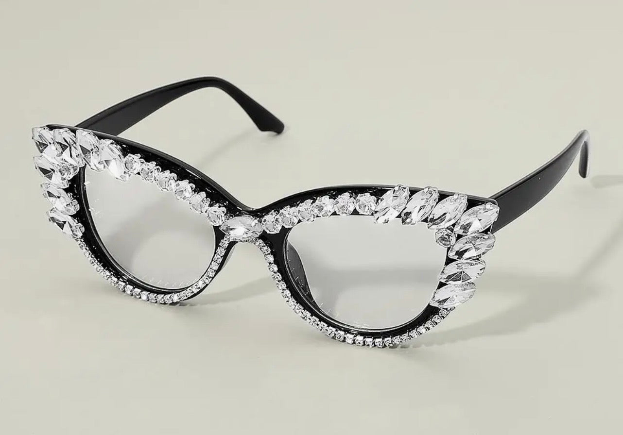 Aspen Cat Eye Rhinestone Glasses