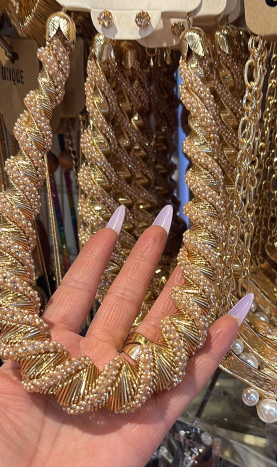 Gold Swirl W/Mini Pearl Set