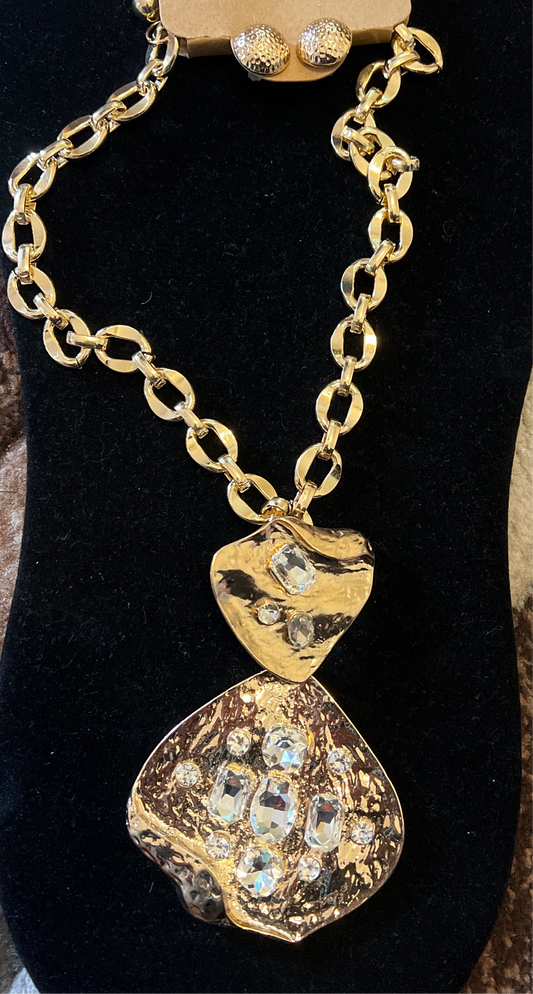 Bugatti Gold Stone Statement Necklace