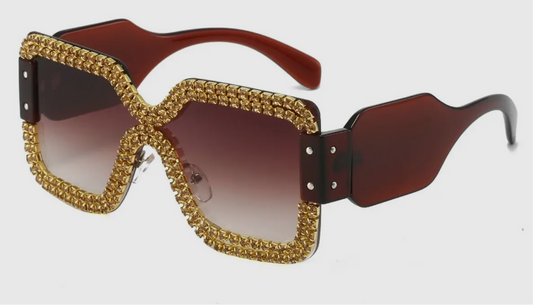 Rhinestone Bold Double Rhinestone Glasses