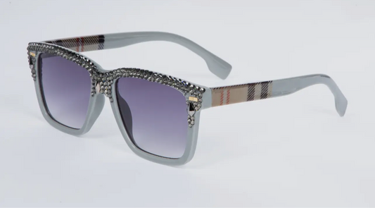 Grey Rhinestones Sunglasses