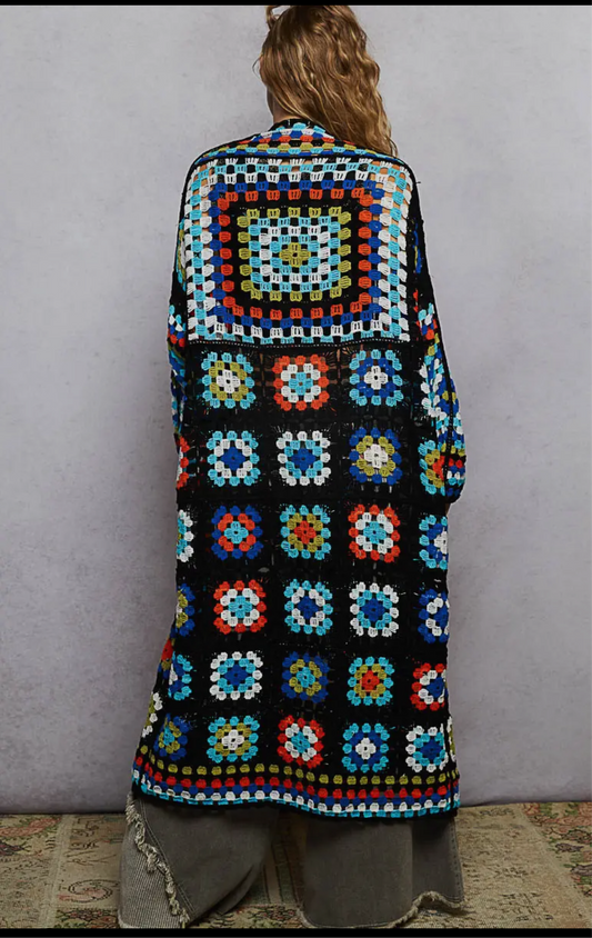 Retro Crochet Cardigan_One Size