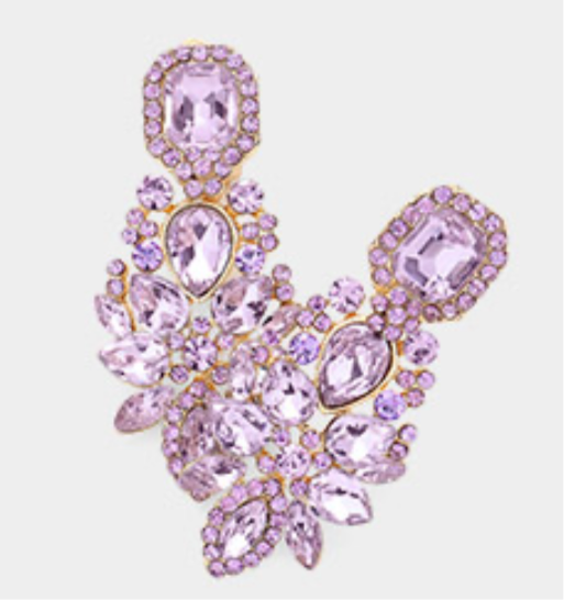 Marquise Square Stone Clip On Earring