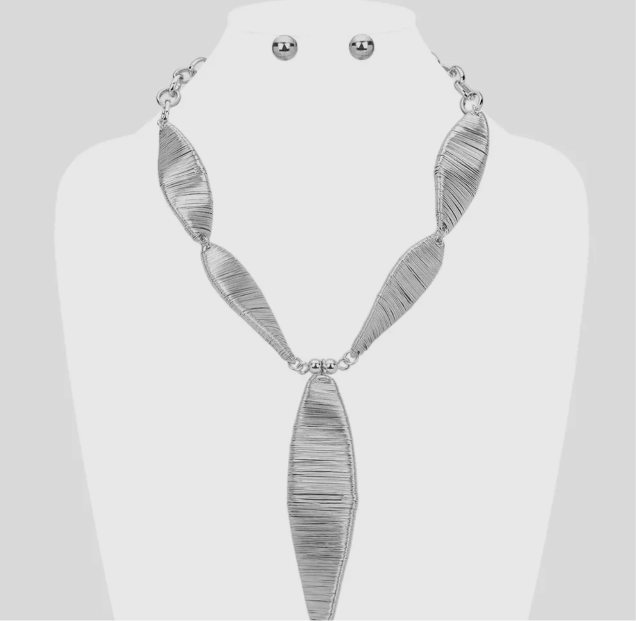 Abstract Metal Wire Necklace Set