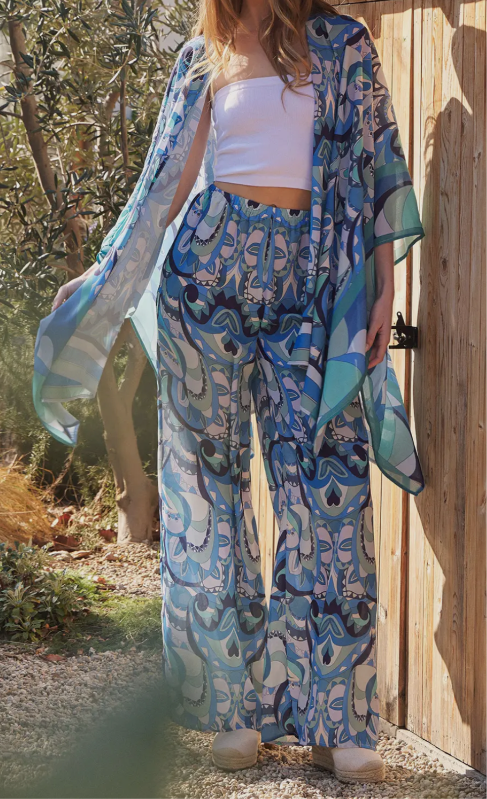 Blue Lagoon 2pc Kimono Set