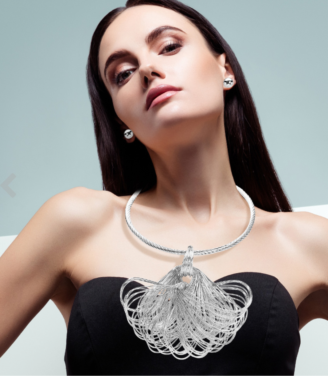 Metal Wire Sculptural Statement Necklace