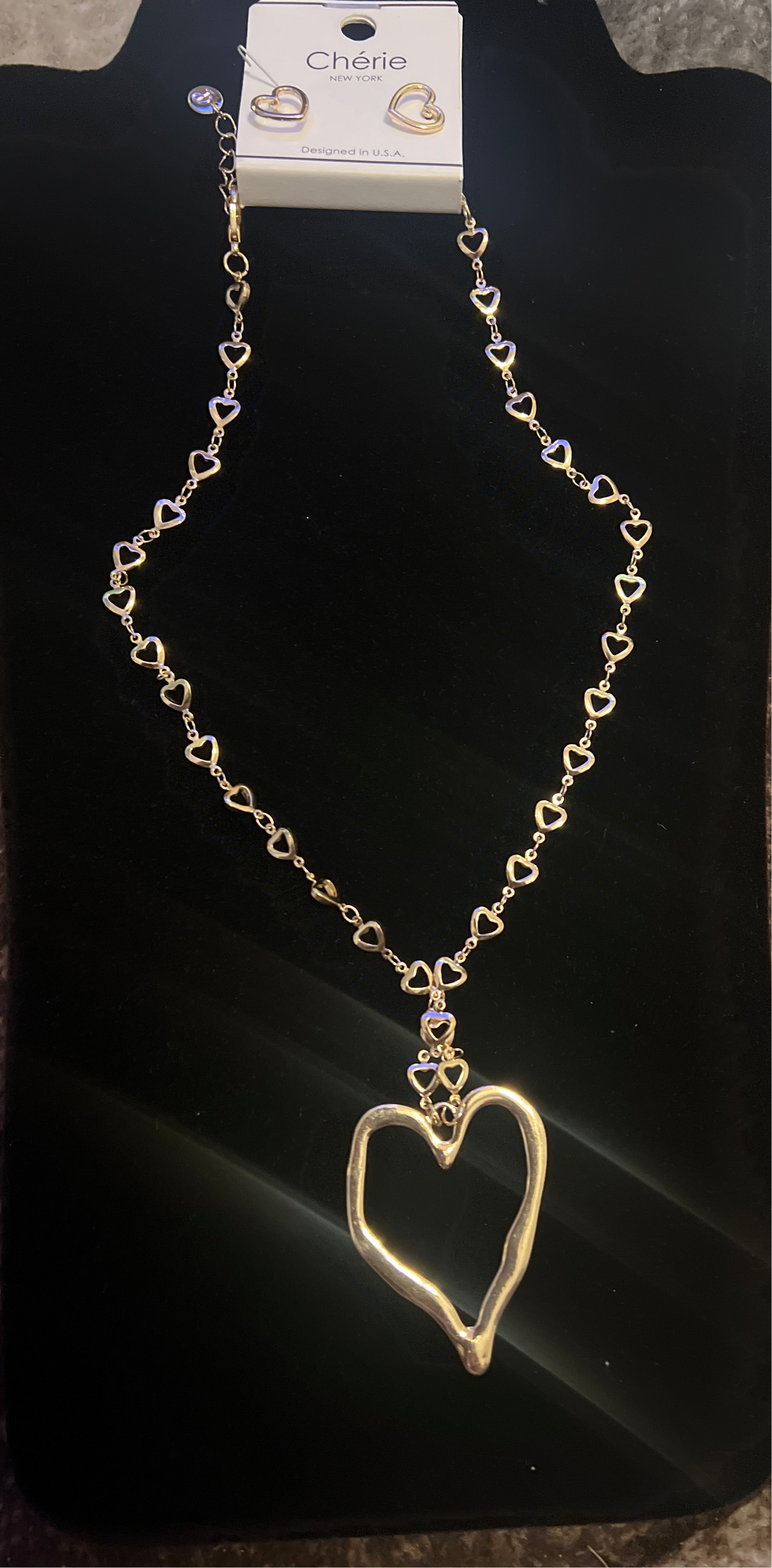 Gold Open Heart Necklace