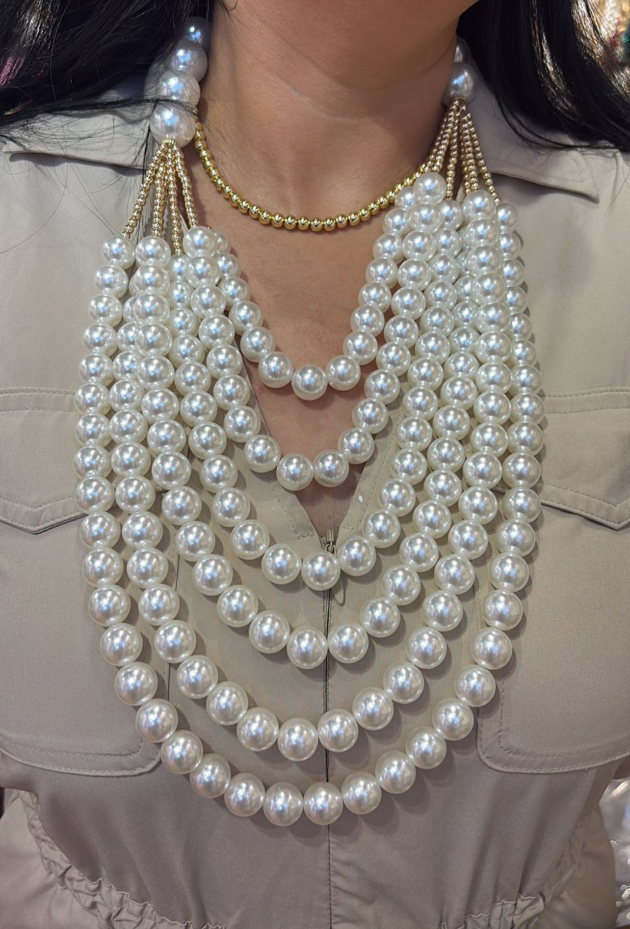 Monet Pearl Multi Strand Necklace