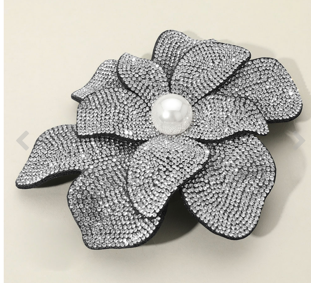 Pearl Accent Bling Studded Flower  Brooch/Hair Pin