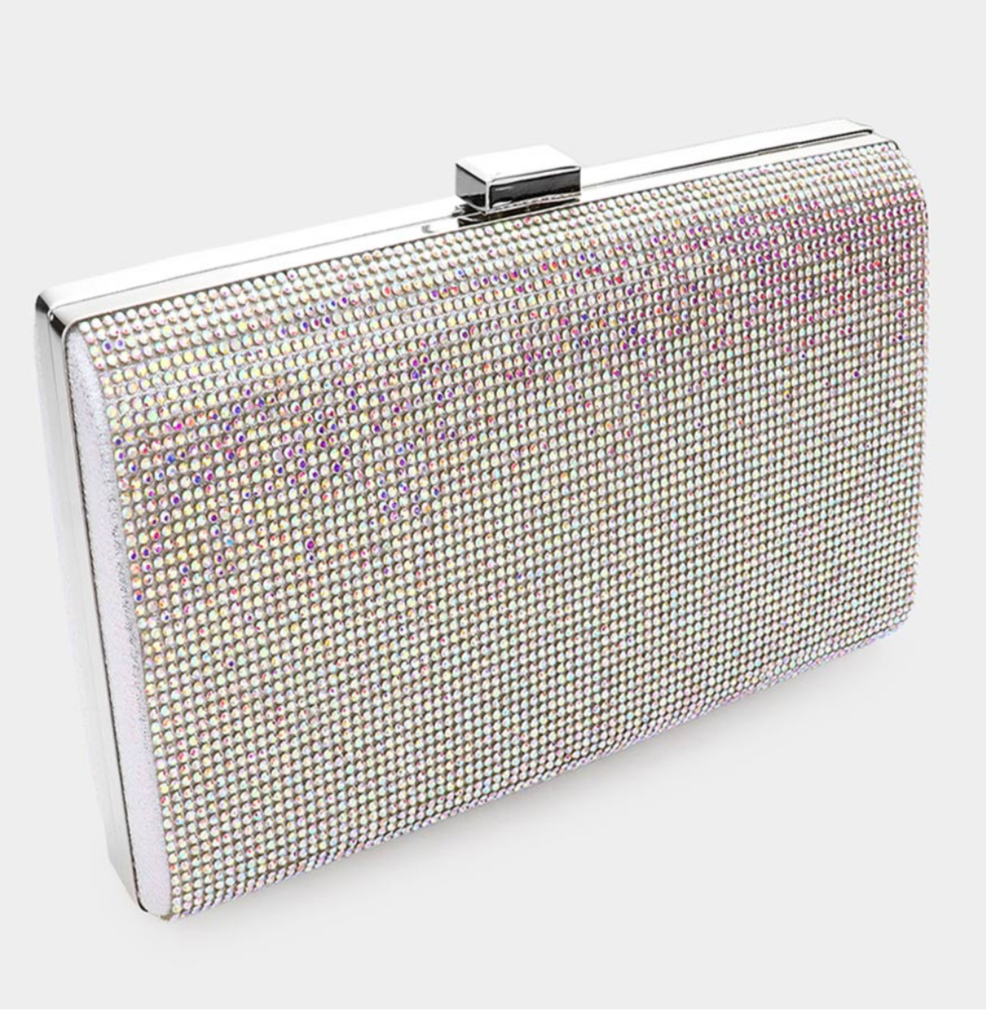 AB Silver Bling Rectangle Clutch / Crossbody Bag