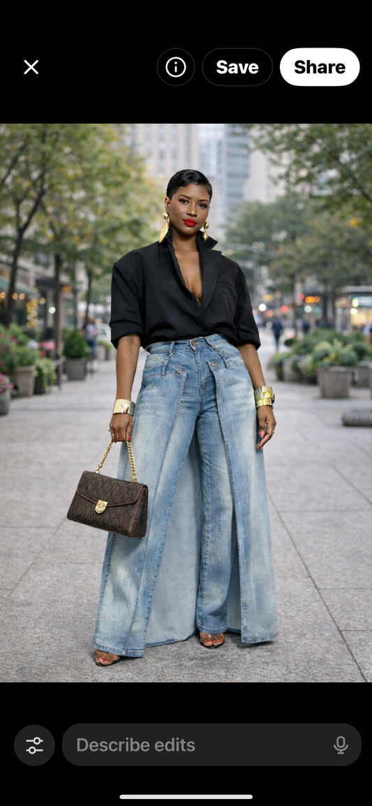 High Rise Wide Leg Cross Patch Washed Down Jeans