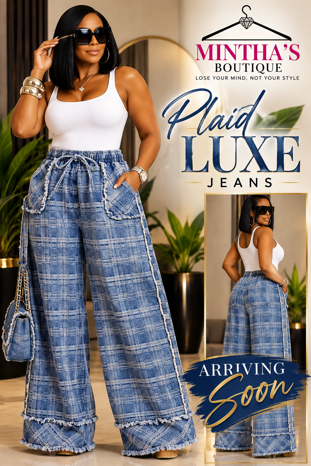 Plaid Luxe Jeans_Ships out 10/10