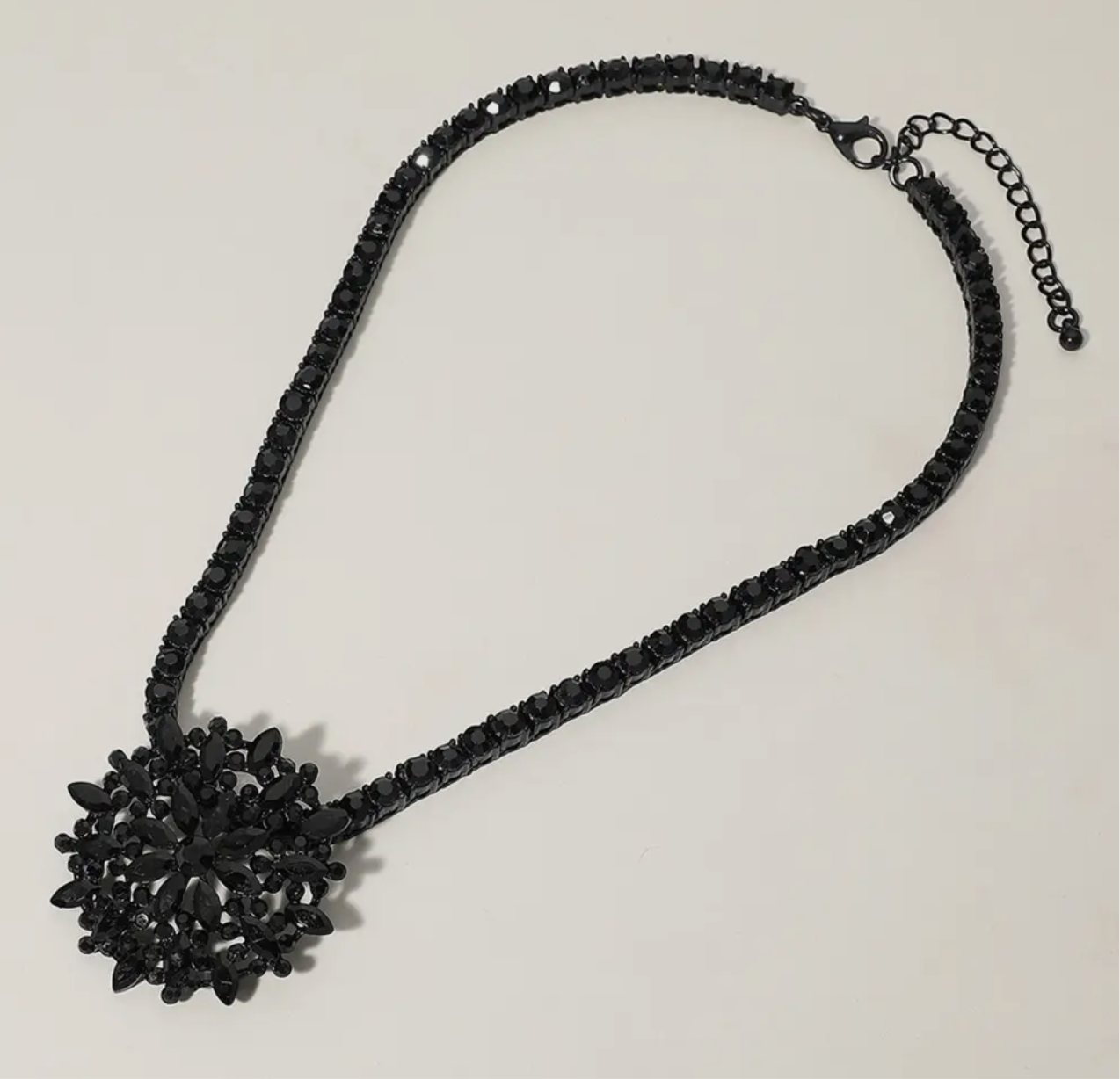 Marquise Embellished Flower Cluster Necklace